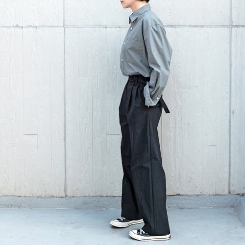 F/W ver.) crease fabric pants with belt