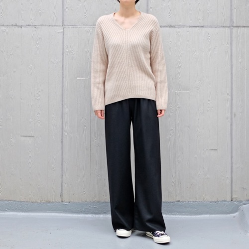 NEW_ribbed V knit pullover (WHOLE GARMENT)