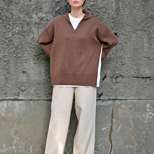 side-open collar pullover  (WHOLE GARMENT)