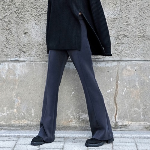 high-waist boot cut banding pants