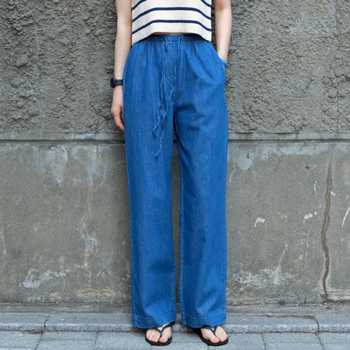 blue denim banding pants  [fabric by ORTA MILLS]